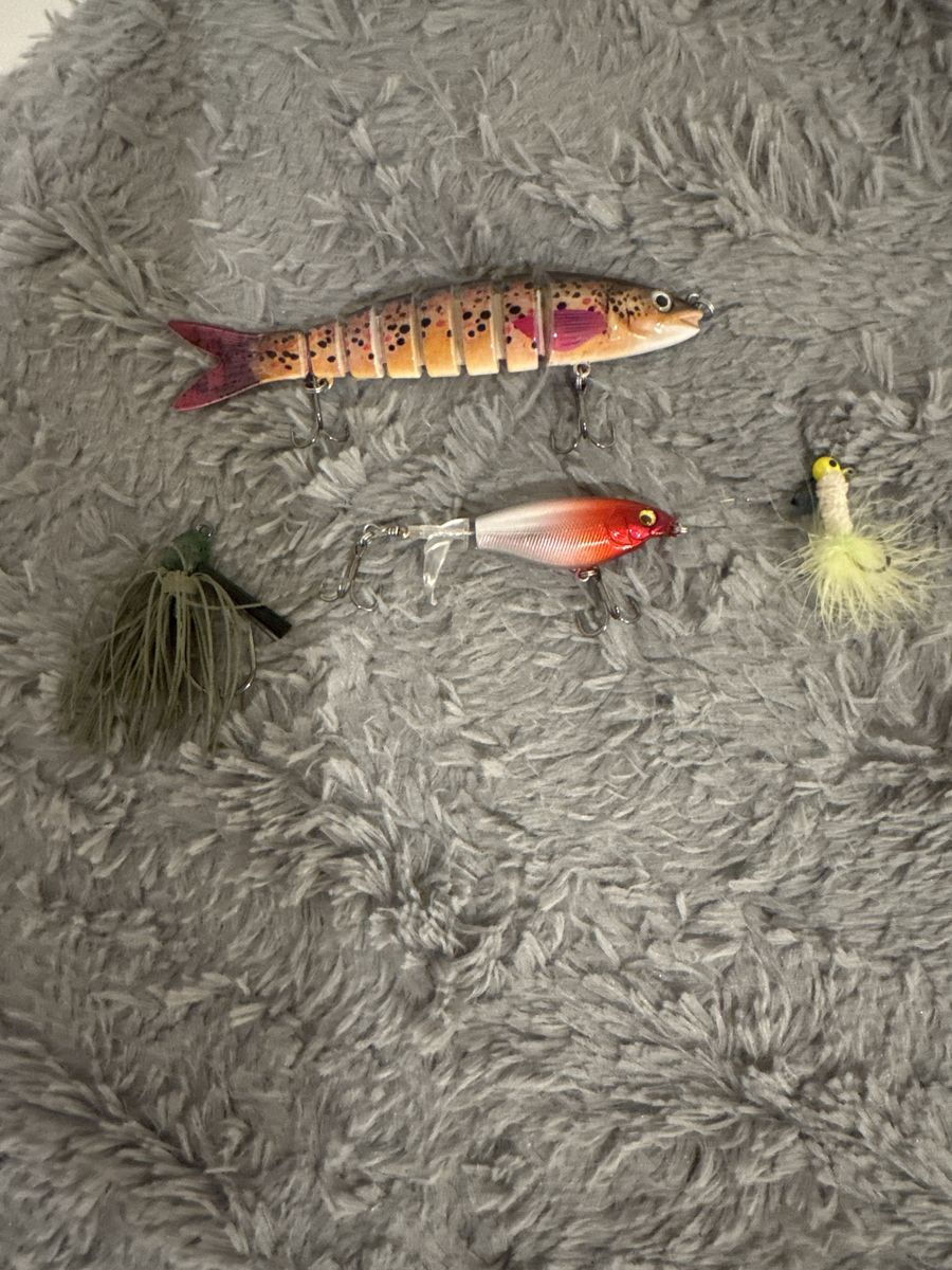Assorted Fishing Lures - Multi-Jointed Swimbait, Crankbait, Jig, Fly Fishing Lure Set