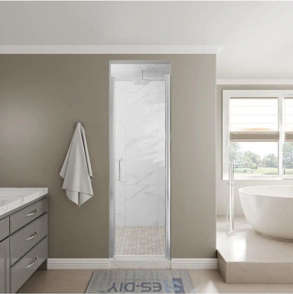 24" glass door shower