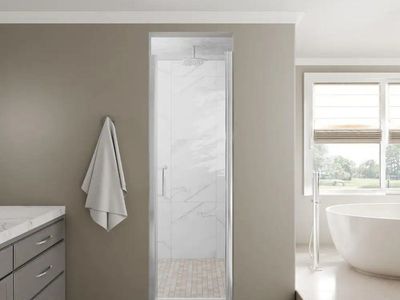 24" glass door shower