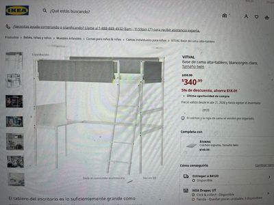 2 Loft bed frame with desktop, whitelight gray, Twin - GREAT CONDITION 100 for Both