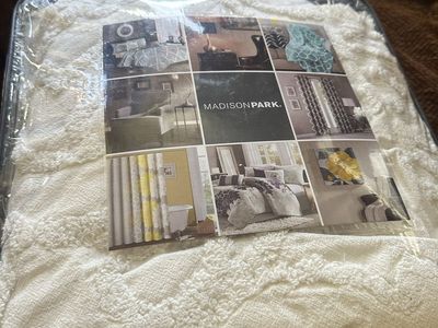 Madison Park cream Bohemian Tufted Shag Throw Blanket - New