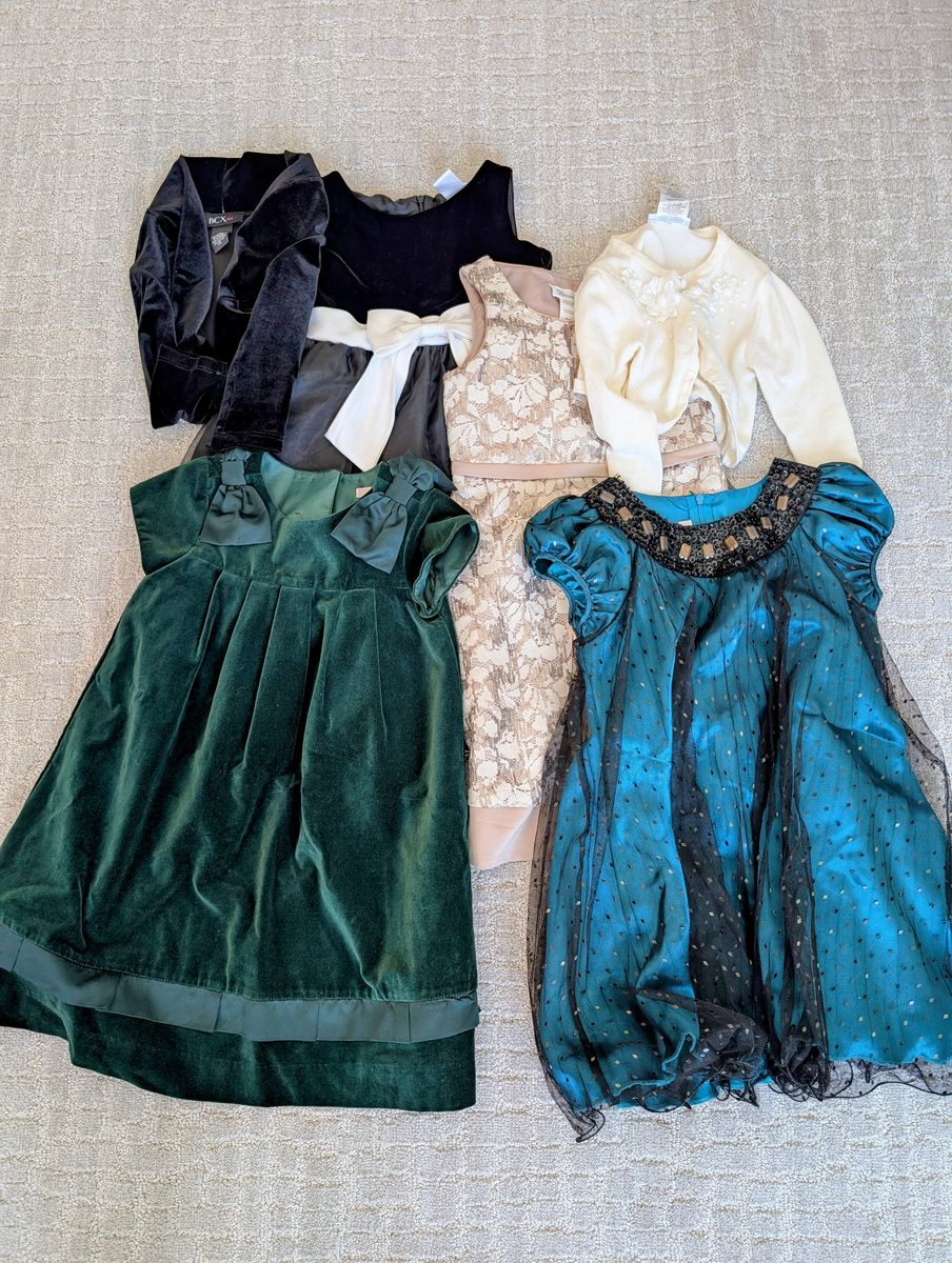 Girls Size 6–7 Brand-Name Dress & Cardigan Collection