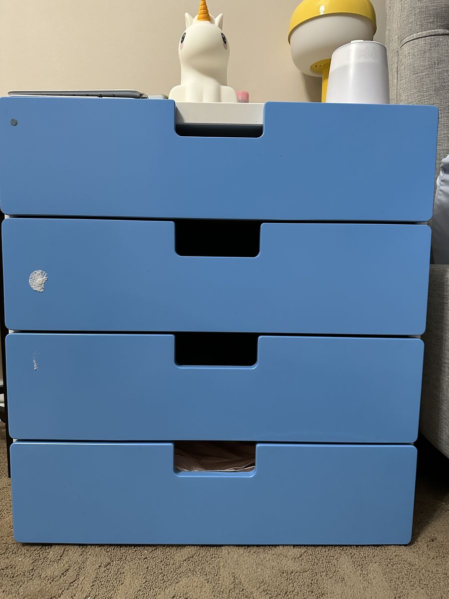 Blue 4-Drawer Dresser / Storage Cabinet
