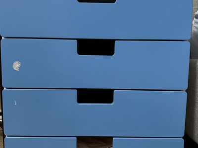 Blue 4-Drawer Dresser / Storage Cabinet
