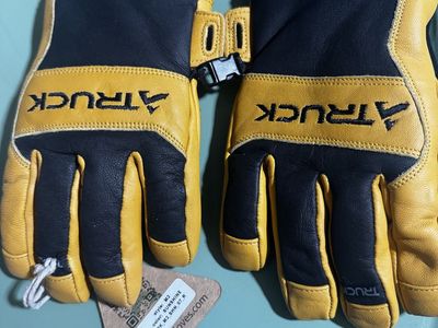 TRUCK M3 Leather Ski Gloves Sunshine Yellow Black Size 7