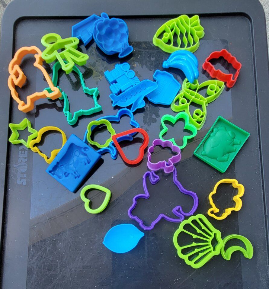 Playdoh or clay cutters and utensils