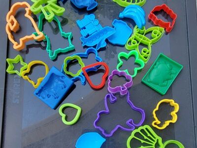 Playdoh or clay cutters and utensils