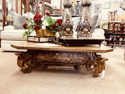 Gorgeous Restoration Hardware RH Baroque Carved Coffee Table Pristine Modern Stunning