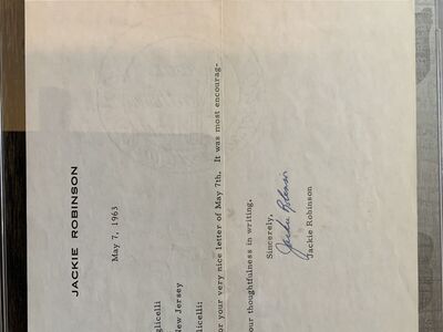 Jackie Robinson autographed letter PSA/DNA CERTIFICATE