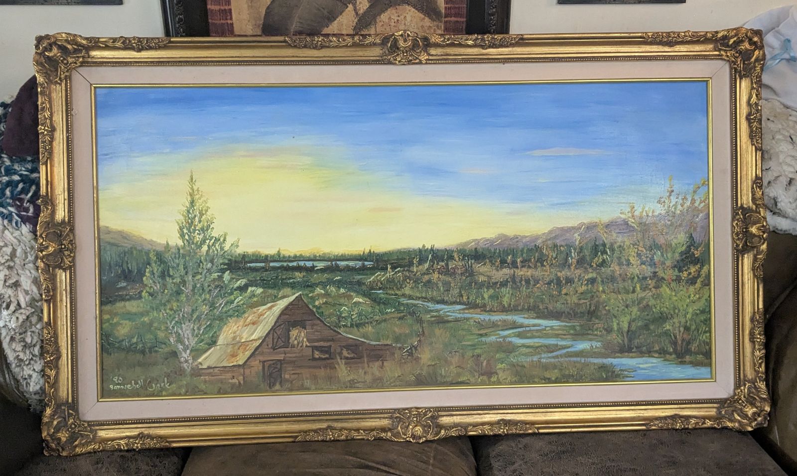 55x31 Original oil landscape painting on canvas