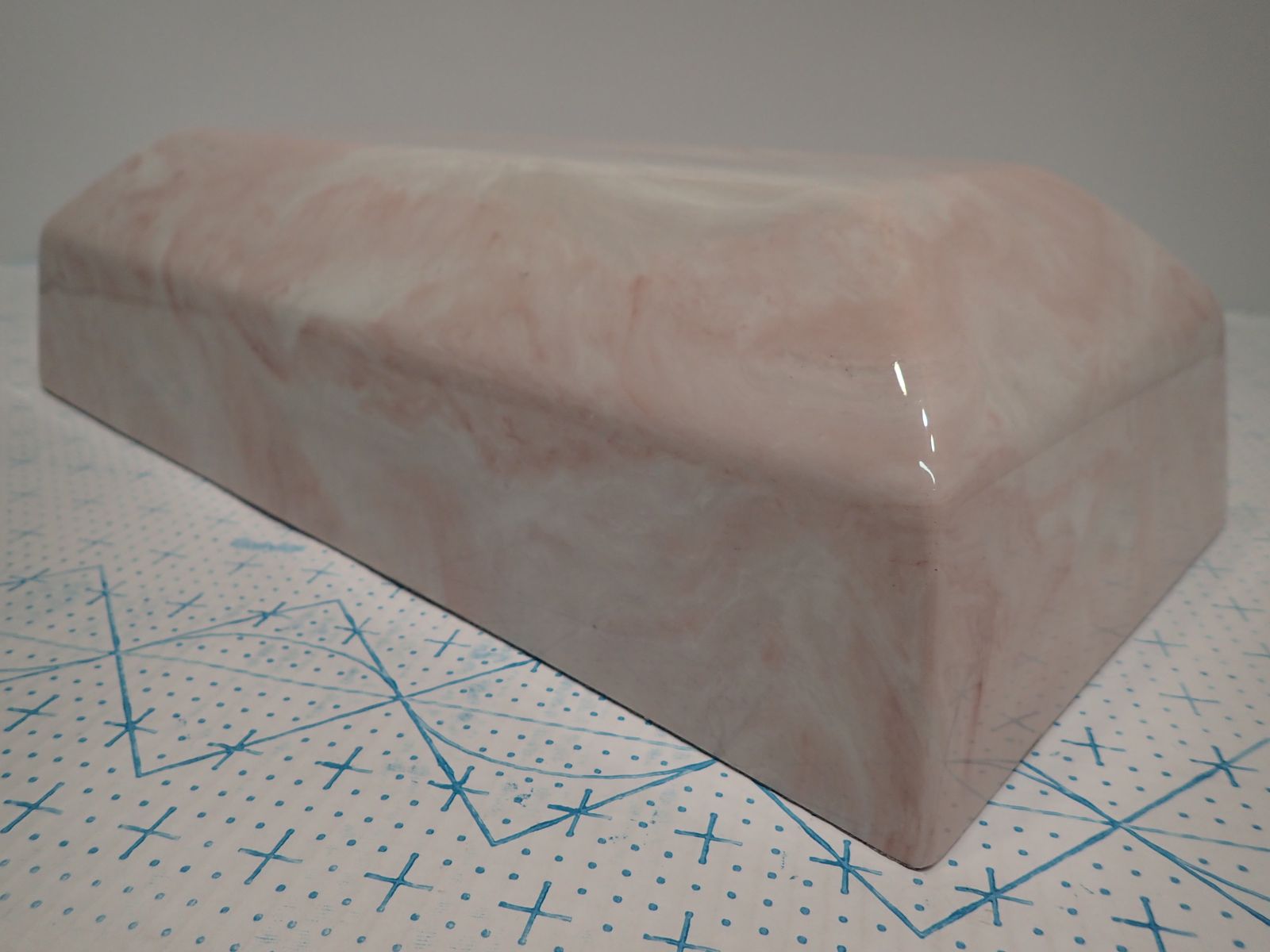 Large Adult Size Pink Zenith Cultured Marble Cremation Urn For Ashes