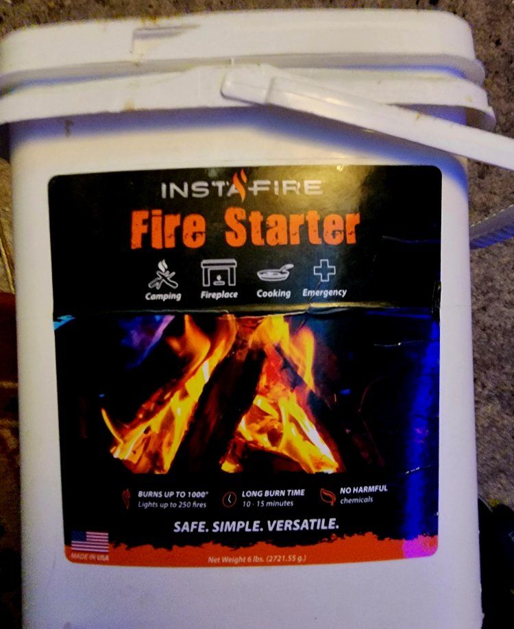 InstaFire Fire Starter 6 lbs Bucket Emergency Camping Fireplace