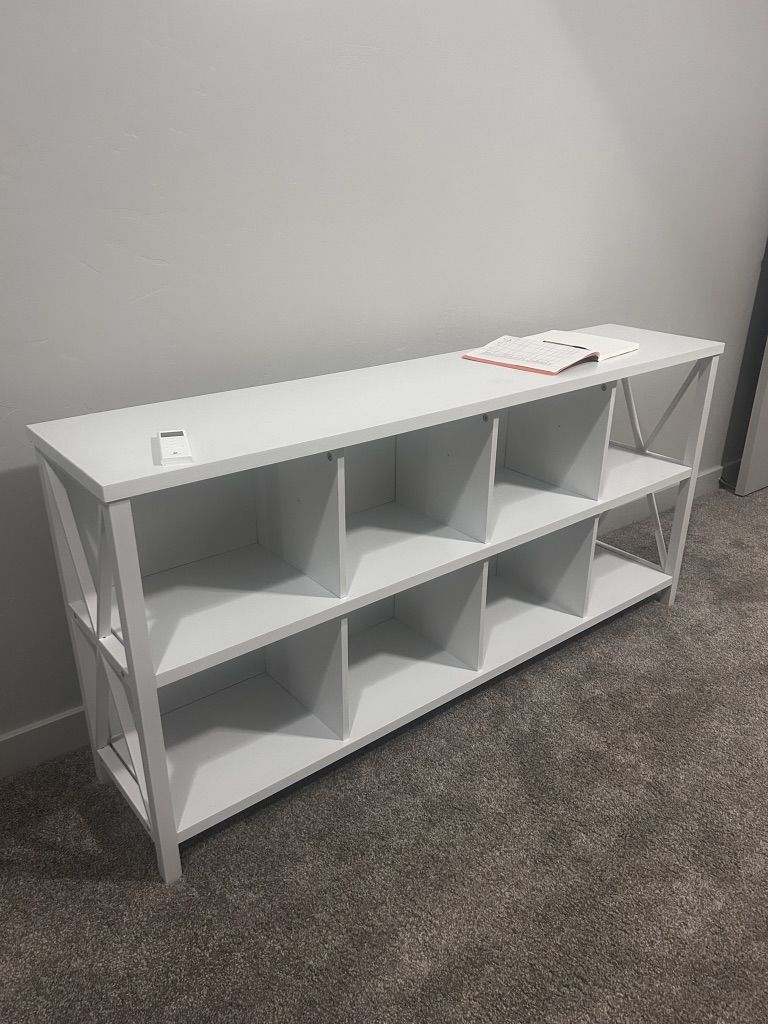 White 6 Square Book Shelf horizontal