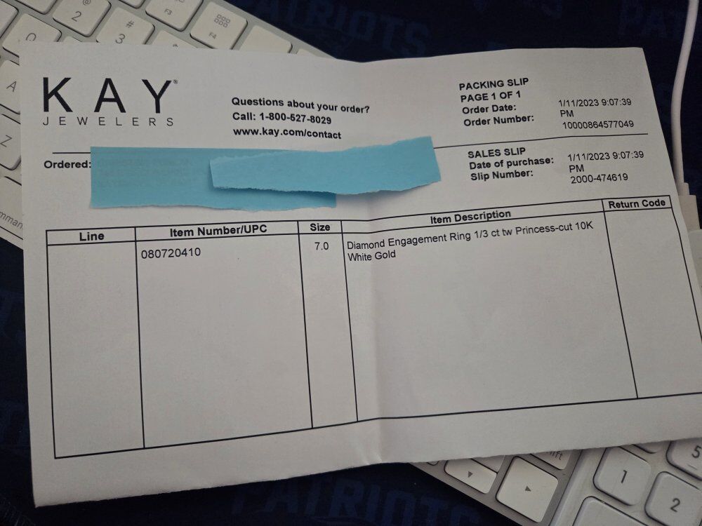 size 7 diamond engagement ring