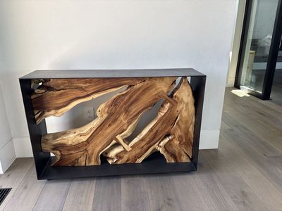 Live Edge Teak Console Table