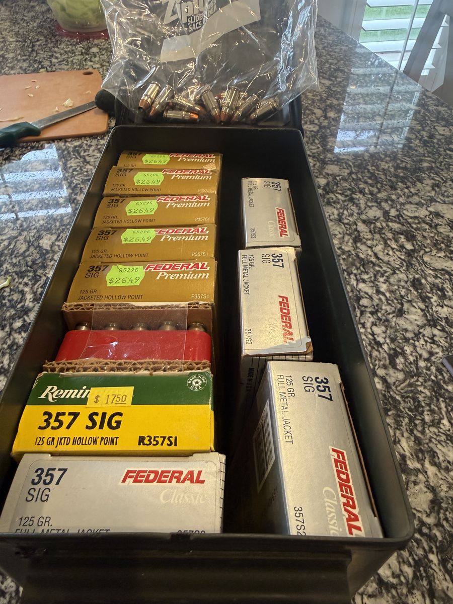 Federal Premium 357 SIG 125 GR. Jacketed Hollow Points & FMJ 550 rounds total