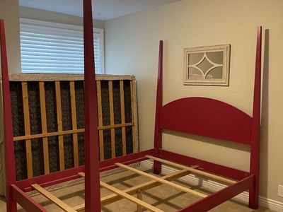 Queen wooden bed frame Raspberry red