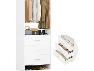 Closet Organizer with drawers and hanging rack