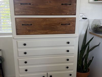 Solid wood refinished dresser