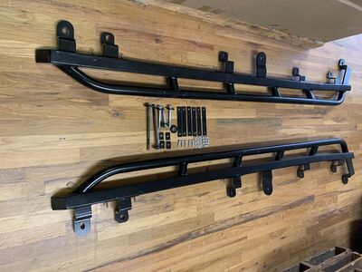 Rock Hard 4x4 Patriot Series Tube Slider Rocker Guards Angled Down for JT Jeep Gladiator RockHard RH-80106