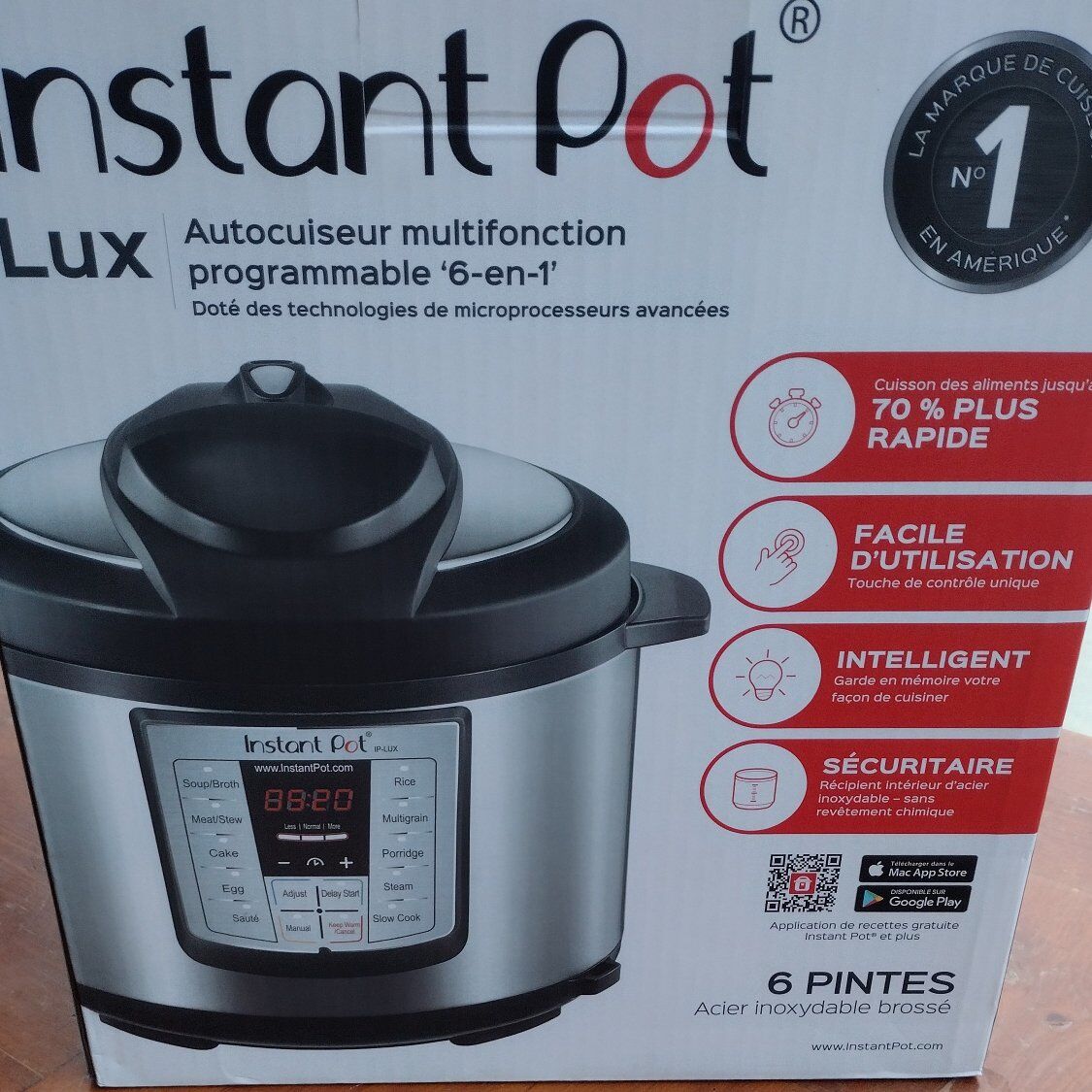 INSTANT POT IP-LUX60 6-IN-1 PROG. PRESS. COOKER