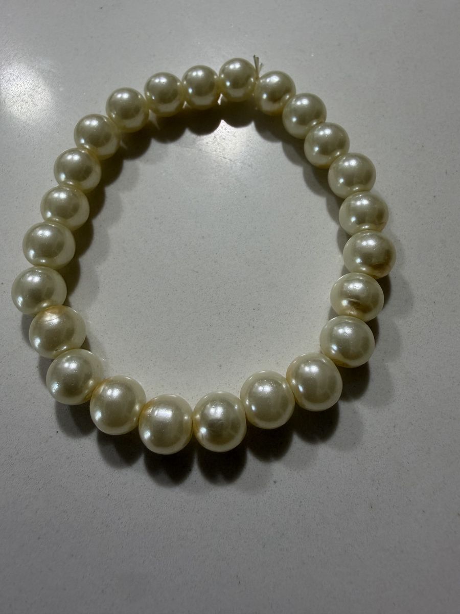 Faux Pearl Beaded Stretch Bracelet