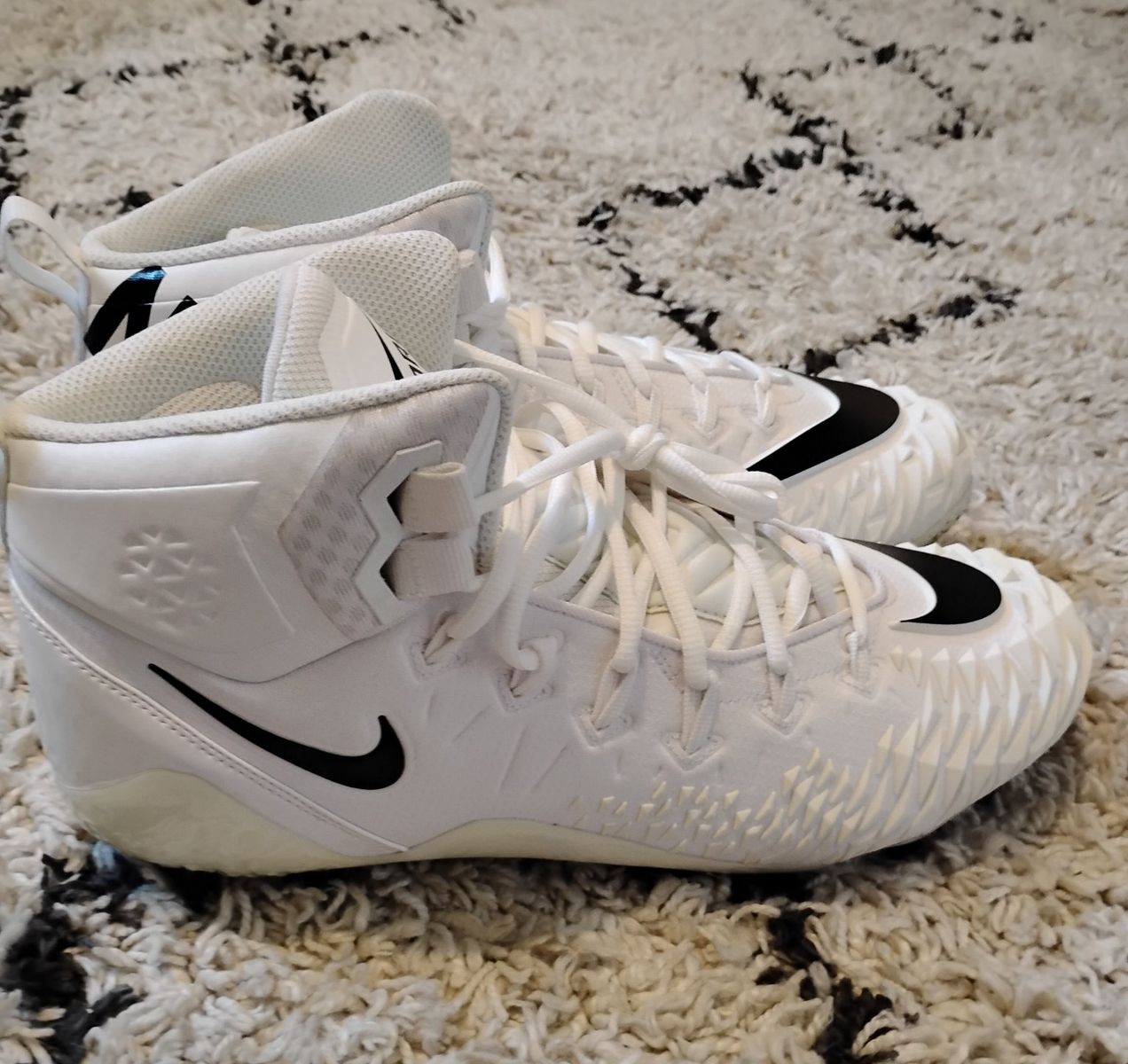 Nike Force Savage Elite Football Cleats White Men's Size 12.5 High-Top
