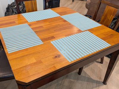 Kitchen table with leaf insert, 6 chairs