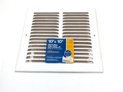 10 x 10 Inch SmoothGlide HVAC Return Vent Air Grille White Steel