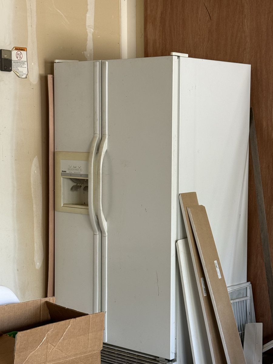 White Side-by-Side Refrigerator with Ice & Water Dispenser - Used Condition