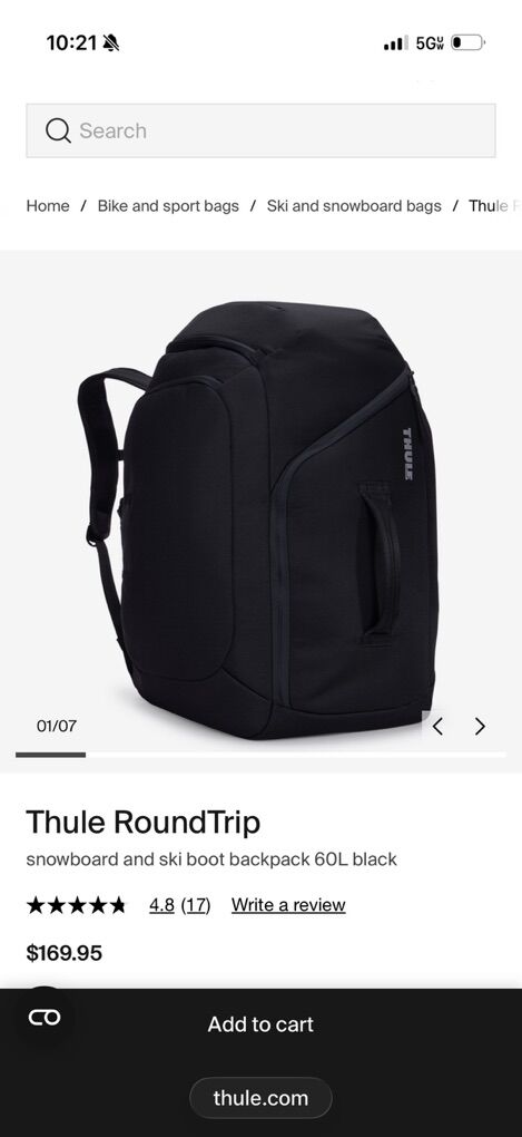 Thule Ski Helmet/ Boot Backpack