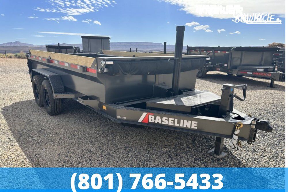 7x14 Diamond C Baseline HDU 208 Dump Trailer - 24" Sides - 16K GVWR Board Brackets