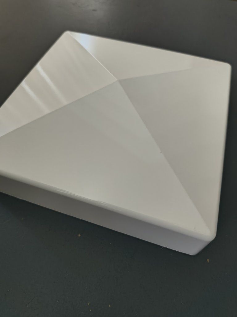 136 Brand New 5x5 White Vinyl Fence Post Caps (Pyramid Style) - Bulk Lot