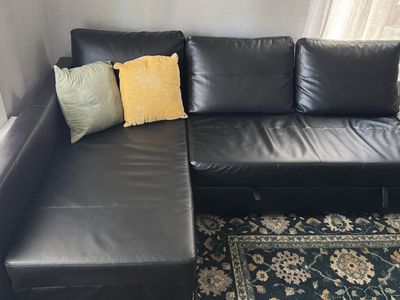 Sleeper Sectional Sofa w/ Storage — Bomstad Black
