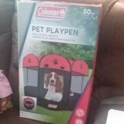 Coleman Pet Playpen Portable Exercise Pen for Dogs up to 50 lbs, 36x36x25 inches