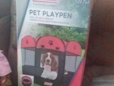 Coleman Pet Playpen Portable Exercise Pen for Dogs up to 50 lbs, 36x36x25 inches
