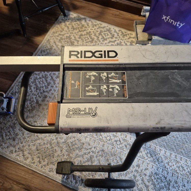 RIDGID MS-UV Miter Saw Utility Vehicle Stand - Heavy-Duty Rolling Workstation