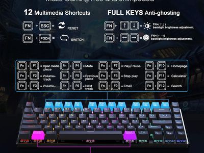 HUO JI E-Yooso Z-88 RGB Mechanical Gaming Keyboard, Metal Panel