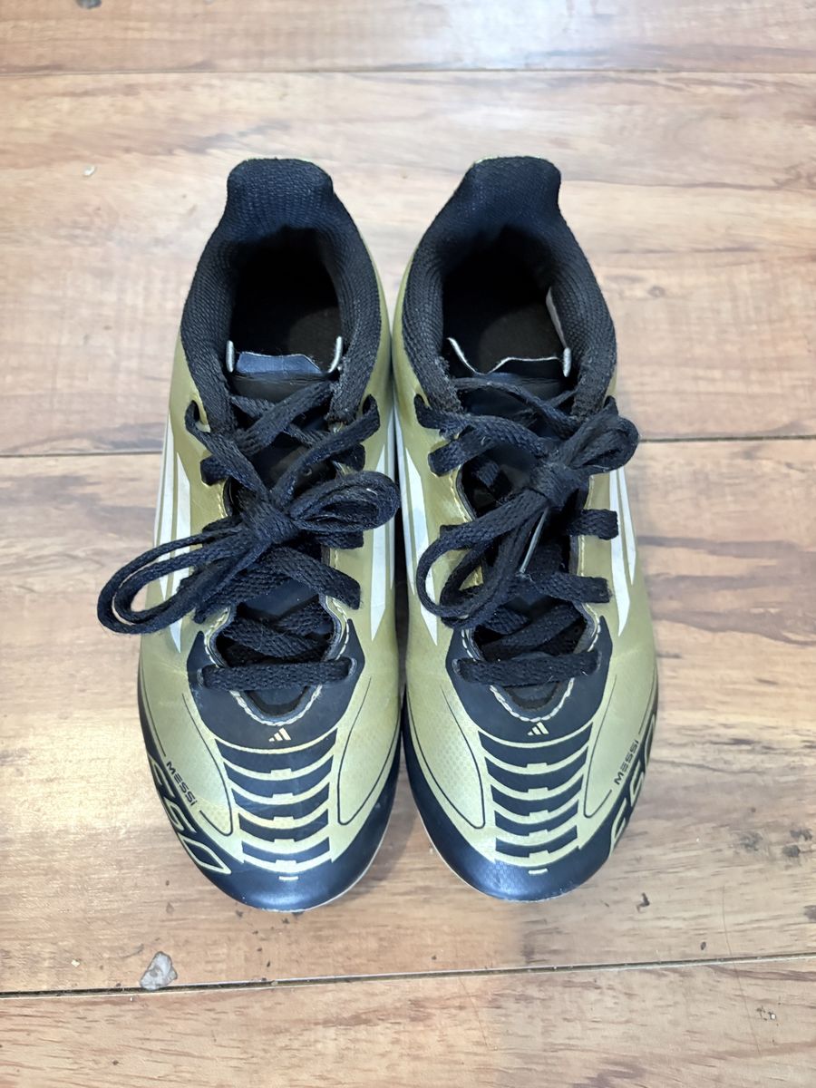 Youth Adidas Messi F50 Soccer Cleats Gold Black Size 12
