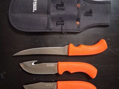Old Timer Skinning / Processing Knives & Sheath