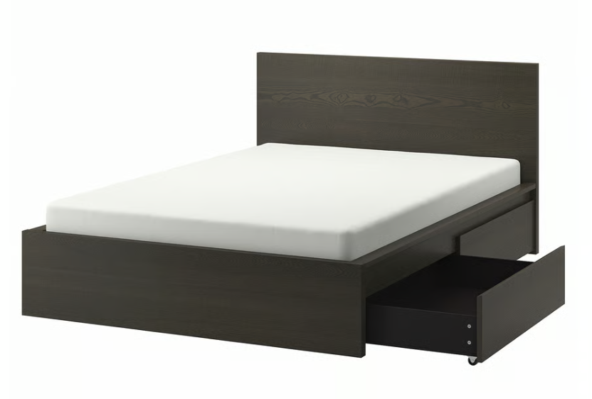 Queen IKEA Malm Storage Bed Frame - Dark Brown - $250 OBO