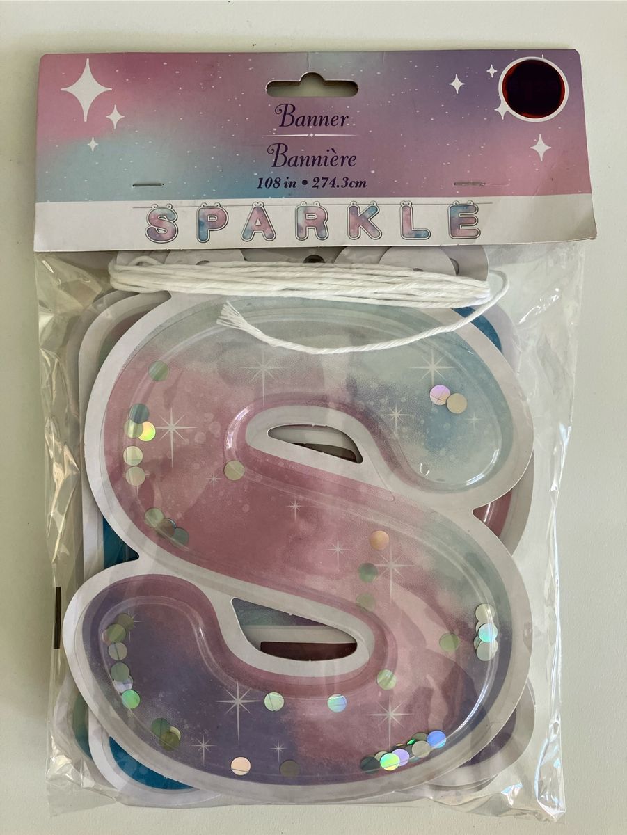 New Plastic Letter With Rainbow Sequins Banner