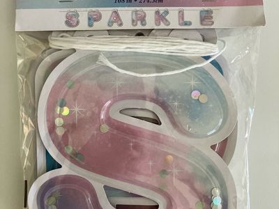 New Plastic Letter With Rainbow Sequins Banner