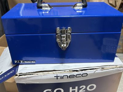 P.I.T Metal blue tool box removable tray drawer
