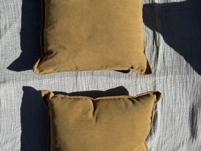 Mustard yellow herringbone pillow set of 2