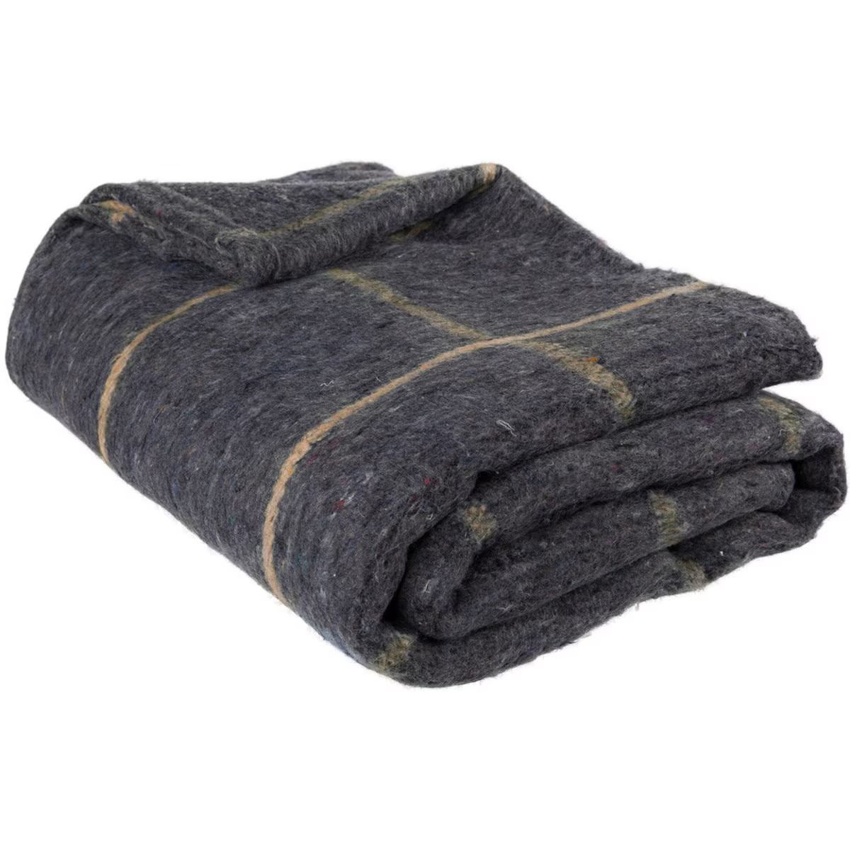 Bob Barker Company Recycled Gray Wool Blend Premium Cozy Heavyweight Blanket 66x90 (Item CZ6690GYA) - 10 Blanket Bundle