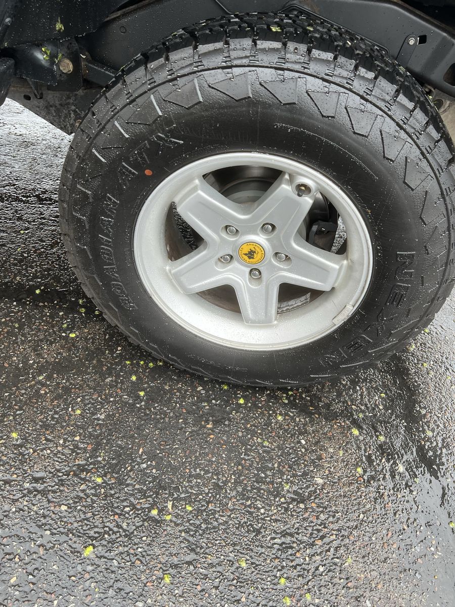 Jeep Wrangler Set of five used AEV Pintler wheels/ Nexan tires