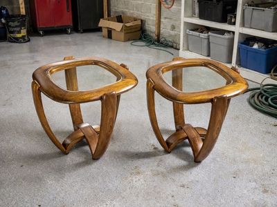 70’s End glass top end tables