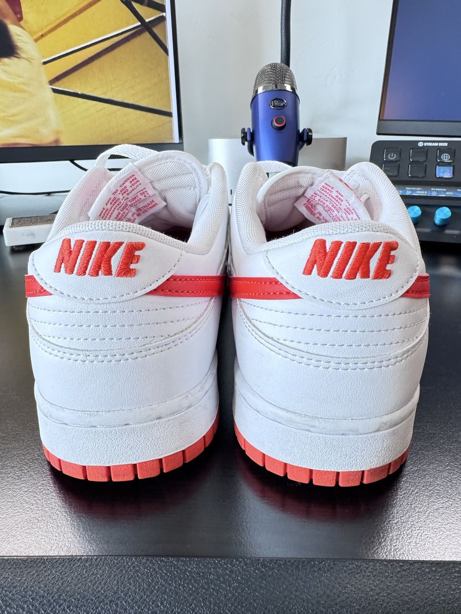 Nike Dunk Low Retro White/Red Mens Sneakers US Size 11