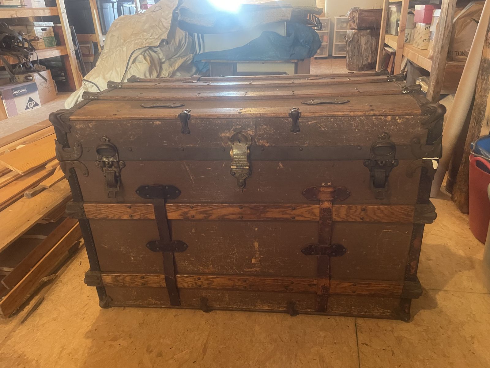 Antique travel trunk